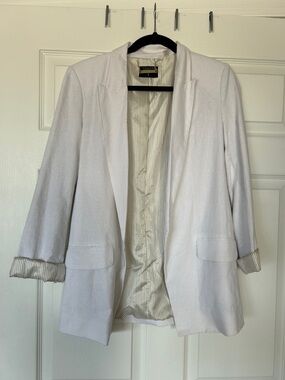 Tahari White Open-Front Women's Blazer Jacket